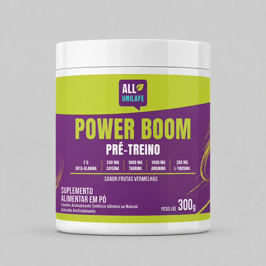 Pré-Treino Power Boom  | 300g | Frutas Vermelhas
